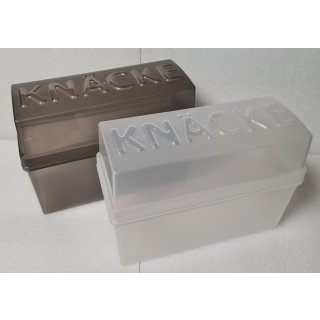 2x Knäckebrot Dosen mit Deckel, luftdicht, Aufbewahrungsboxen, ca. 20 x 9 x 14 cm (grau + weiß)